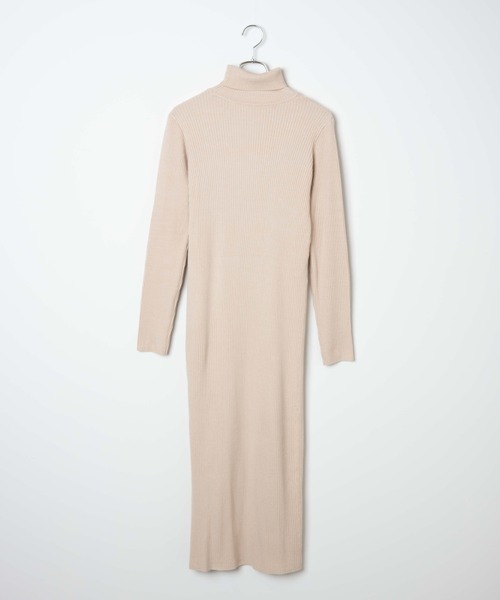 WEGO（ウィゴー）の「WEGO/【WEB限定】ディープスリットタイトリブニットワンピース（ワンピース・レディース・アイボリー/ブラック・FREE）」の12枚目の写真