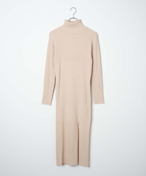 WEGO（ウィゴー）の「WEGO/【WEB限定】ディープスリットタイトリブニットワンピース（ワンピース・レディース・アイボリー/ブラック・FREE）」の10枚目の写真