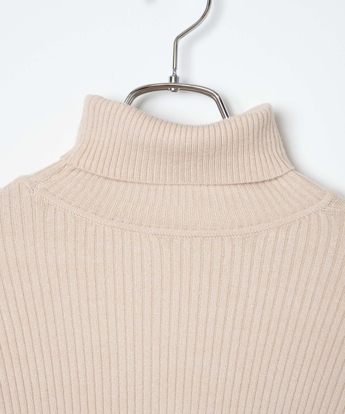 WEGO（ウィゴー）の「WEGO/【WEB限定】ディープスリットタイトリブニットワンピース（ワンピース・レディース・アイボリー/ブラック・FREE）」の8枚目の写真