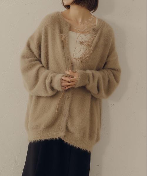 fupel(フぺル)の「2WAYシャギーカーディガン(カーディガン/ボレロ・レディース・チャコールグレー/ベージュ・FREE)」の19枚目の写真