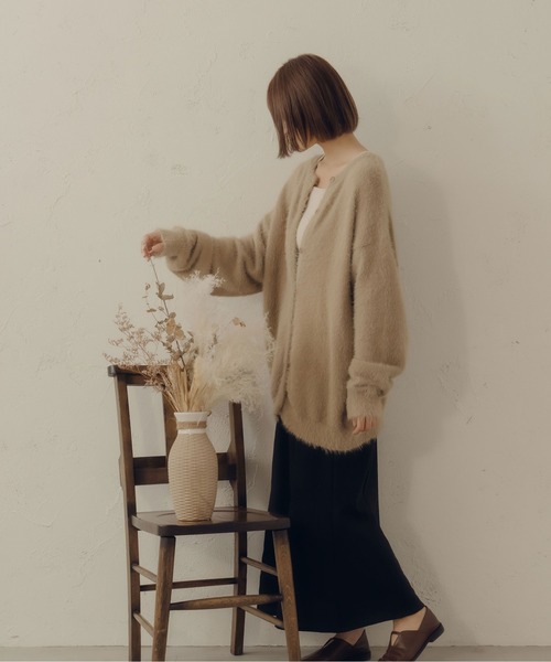 fupel(フぺル)の「2WAYシャギーカーディガン(カーディガン/ボレロ・レディース・チャコールグレー/ベージュ・FREE)」の20枚目の写真