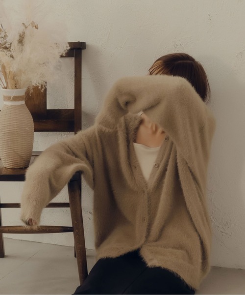 fupel(フぺル)の「2WAYシャギーカーディガン(カーディガン/ボレロ・レディース・チャコールグレー/ベージュ・FREE)」の18枚目の写真