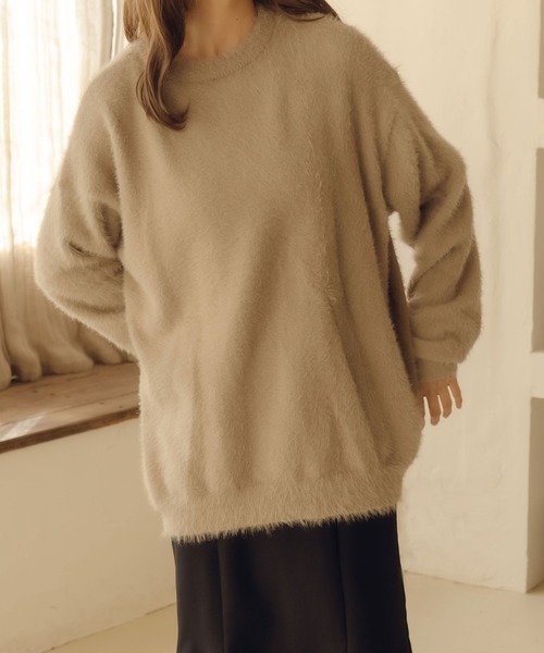 fupel(フぺル)の「2WAYシャギーカーディガン(カーディガン/ボレロ・レディース・チャコールグレー/ベージュ・FREE)」の10枚目の写真