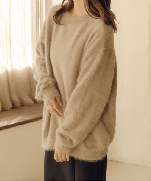 fupel(フぺル)の「2WAYシャギーカーディガン(カーディガン/ボレロ・レディース・チャコールグレー/ベージュ・FREE)」の11枚目の写真