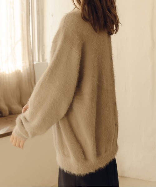 fupel(フぺル)の「2WAYシャギーカーディガン(カーディガン/ボレロ・レディース・チャコールグレー/ベージュ・FREE)」の12枚目の写真