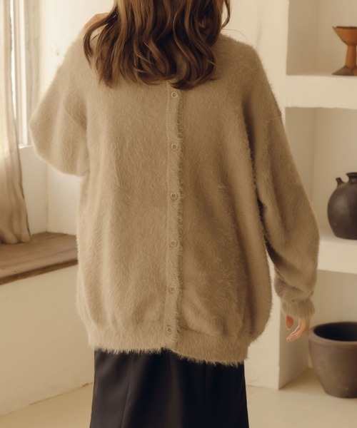 fupel(フぺル)の「2WAYシャギーカーディガン(カーディガン/ボレロ・レディース・チャコールグレー/ベージュ・FREE)」の13枚目の写真