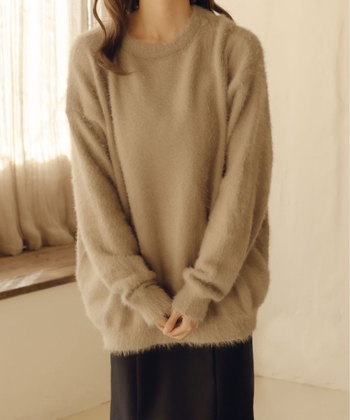 fupel(フぺル)の「2WAYシャギーカーディガン(カーディガン/ボレロ・レディース・チャコールグレー/ベージュ・FREE)」の9枚目の写真