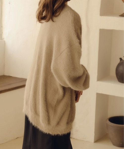 fupel(フぺル)の「2WAYシャギーカーディガン(カーディガン/ボレロ・レディース・チャコールグレー/ベージュ・FREE)」の8枚目の写真