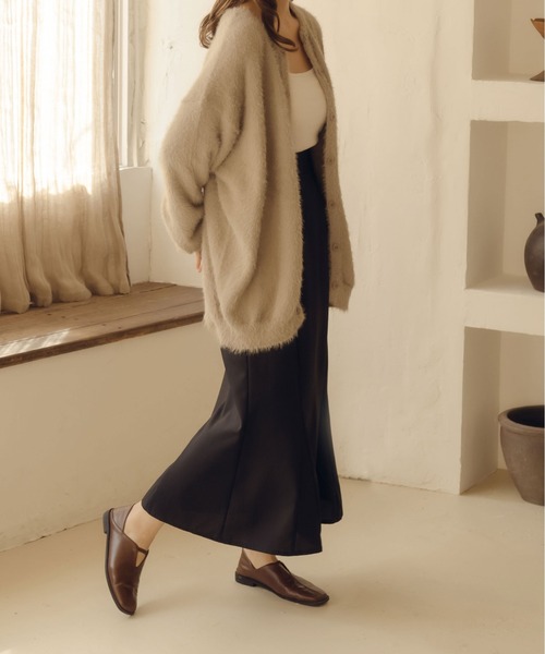 fupel(フぺル)の「2WAYシャギーカーディガン(カーディガン/ボレロ・レディース・チャコールグレー/ベージュ・FREE)」の16枚目の写真