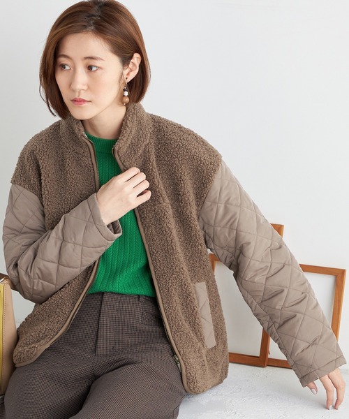 Petit Honfleur（プチオンフルール）の「キルト切替ボアジャケット