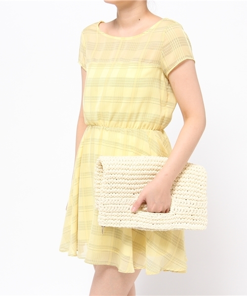 SHIPS for women（シップスフォーウィメン）の「★★ミックスクラッチ（クラッチバッグ・レディース・ホワイト/イエロー・ONE SIZE）」の4枚目の写真