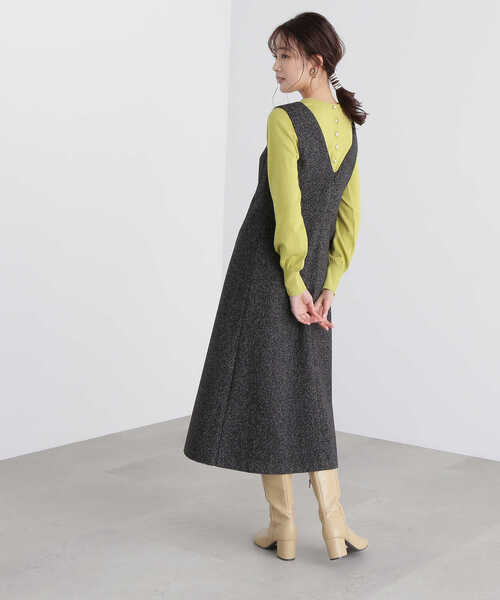 N.(N. Natural Beauty Basic)(エヌエヌナチュラルビューティーベーシック)の「【追加生産】◆ネップツイードジャンパースカート(ジャンパースカート・レディース・ブラック・MEDIUM)」の11枚目の写真