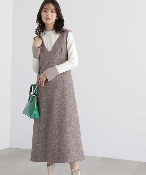 N.(N. Natural Beauty Basic)(エヌエヌナチュラルビューティーベーシック)の「【追加生産】◆ネップツイードジャンパースカート(ジャンパースカート・レディース・ブラック・MEDIUM)」の15枚目の写真