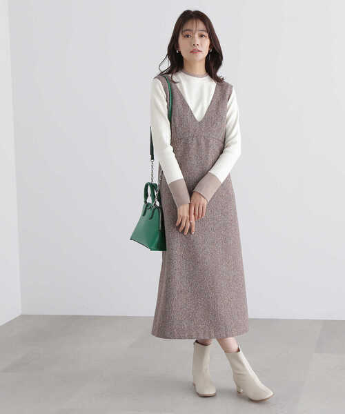 N.(N. Natural Beauty Basic)(エヌエヌナチュラルビューティーベーシック)の「【追加生産】◆ネップツイードジャンパースカート(ジャンパースカート・レディース・ブラック・MEDIUM)」の16枚目の写真