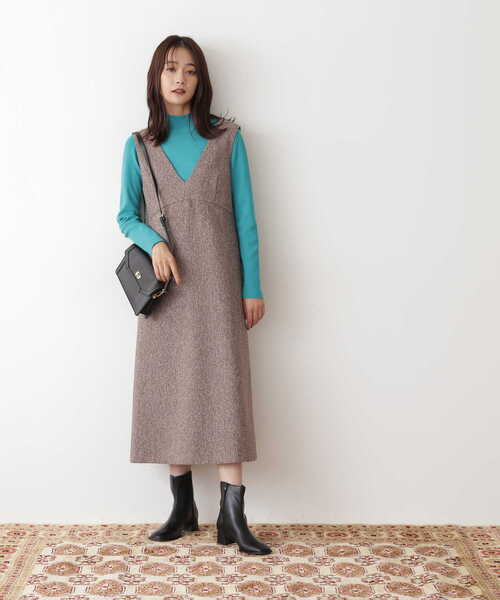 N.(N. Natural Beauty Basic)(エヌエヌナチュラルビューティーベーシック)の「【追加生産】◆ネップツイードジャンパースカート(ジャンパースカート・レディース・ブラック・MEDIUM)」の18枚目の写真