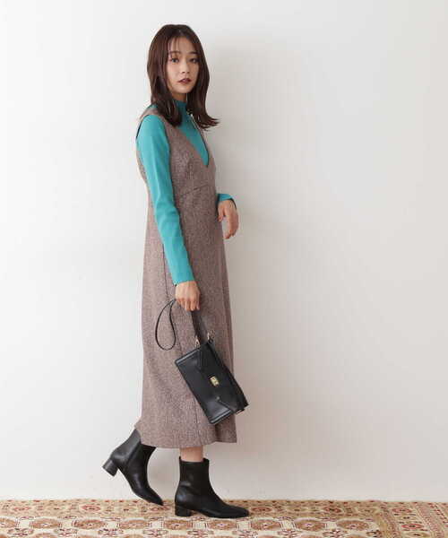 N.(N. Natural Beauty Basic)(エヌエヌナチュラルビューティーベーシック)の「【追加生産】◆ネップツイードジャンパースカート(ジャンパースカート・レディース・ブラック・MEDIUM)」の20枚目の写真