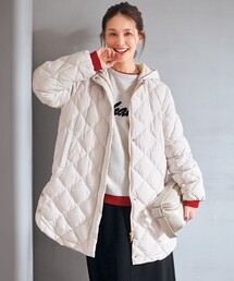 23区 中綿 リバーシブル ショート アウター キルティング ダウン アイボリー 23区 中綿 リバーシブル ショート アウター キルティング ダウン
