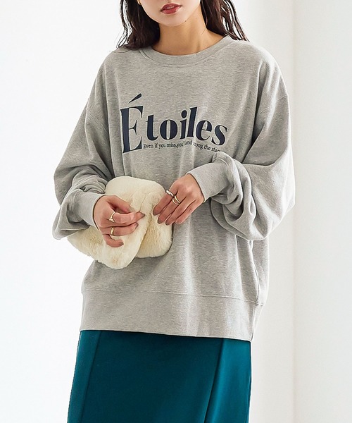 KOBE LETTUCE（コウベレタス）の「[ 裏起毛 ] 大人ロゴスウェットトップス（スウェット・レディース・グレー/ベージュ/ホワイト/ネイビー・FREE）」の3枚目の写真