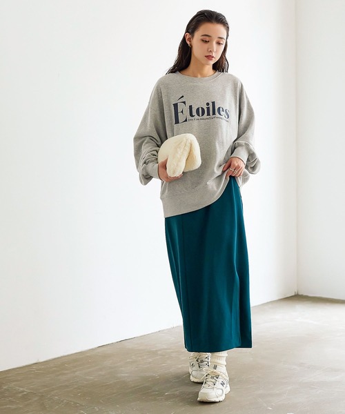 KOBE LETTUCE（コウベレタス）の「[ 裏起毛 ] 大人ロゴスウェットトップス（スウェット・レディース・グレー/ベージュ/ホワイト/ネイビー・FREE）」の11枚目の写真