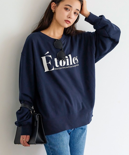 KOBE LETTUCE（コウベレタス）の「[ 裏起毛 ] 大人ロゴスウェットトップス（スウェット・レディース・グレー/ベージュ/ホワイト/ネイビー・FREE）」の8枚目の写真