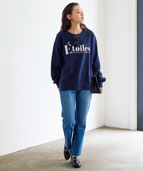 KOBE LETTUCE（コウベレタス）の「[ 裏起毛 ] 大人ロゴスウェットトップス（スウェット・レディース・グレー/ベージュ/ホワイト/ネイビー・FREE）」の5枚目の写真