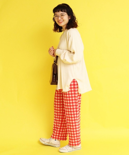CHILD WOMAN(チャイルドウーマン)の「ギンガムJAQ イージーパンツ(その他パンツ・レディース・レッド/ブラック・36/38)」の9枚目の写真