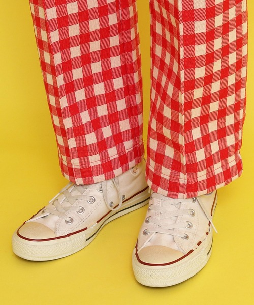 dot and stripes CHILD WOMAN ギンガムチェックパンツ赤