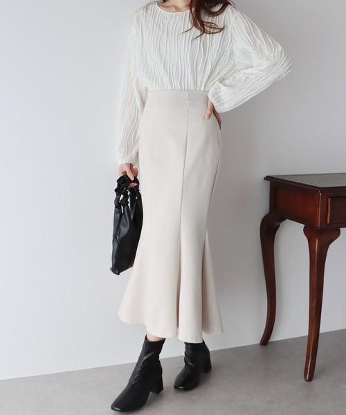 BLUEEAST（ブルーイースト）の「ハイウエストマーメイドスカート（スカート・レディース・チャコールグレー/ブラック/グリーン/アイボリー・MEDIUM）」の9枚目の写真