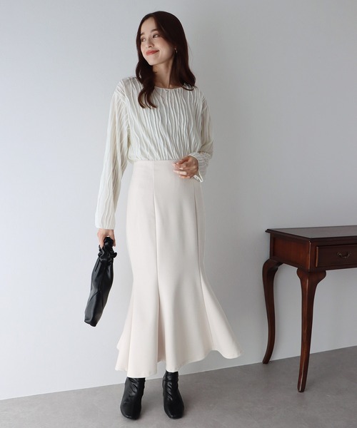 BLUEEAST（ブルーイースト）の「ハイウエストマーメイドスカート（スカート・レディース・チャコールグレー/ブラック/グリーン/アイボリー・MEDIUM）」の10枚目の写真