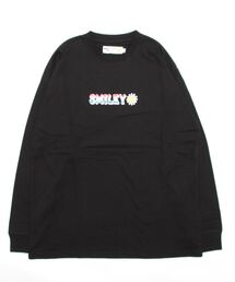 【SMILEY FACE】フラワースマイルロンTEE/ドロップショルダーシルエットロングスリーブTシャツ/メンズ