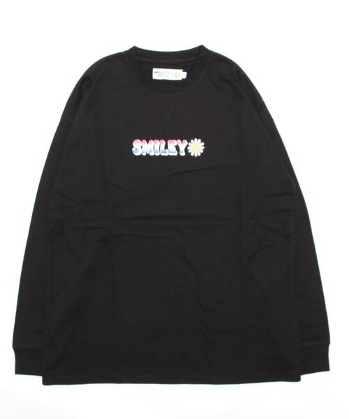 ＪＵＧＬＡＮＳ（ユグランス）の「【SMILEY FACE】フラワースマイルロンTEE/ドロップショルダーシルエットロングスリーブTシャツ/メンズ（Tシャツ/カットソー・メンズ・ブラック/グリーン/ホワイト・M/L）」の3枚目の写真