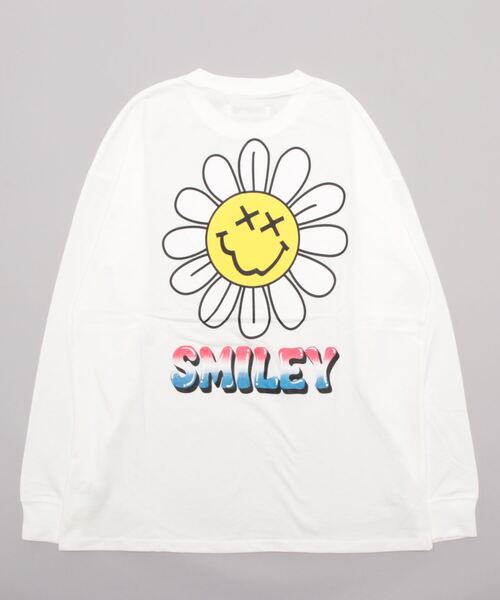 ＪＵＧＬＡＮＳ（ユグランス）の「【SMILEY FACE】フラワースマイルロンTEE/ドロップショルダーシルエットロングスリーブTシャツ/メンズ（Tシャツ/カットソー・メンズ・ブラック/グリーン/ホワイト・M/L）」の4枚目の写真