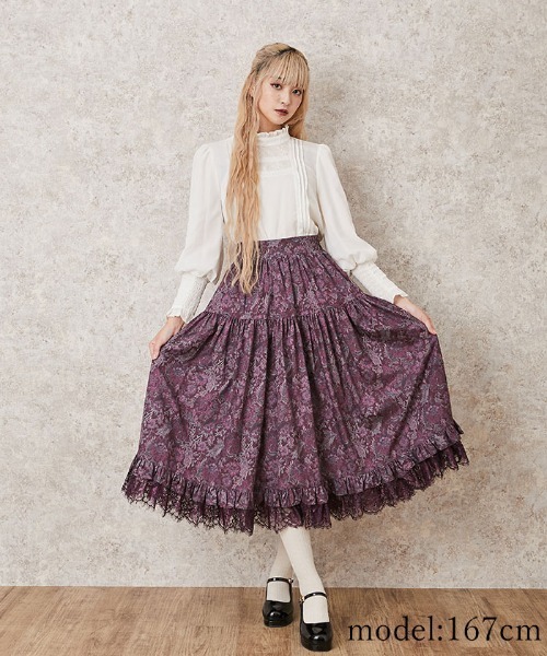 axes femme（アクシーズファム）の「ゴブラン風花柄スカート（スカート