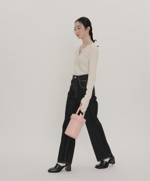 GIUNON(ジウノン)の「Cylinder bag / シリンダーバッグ(ハンドバッグ・レディース・アイボリー/ブラック/ピンク・FREE)」の7枚目の写真