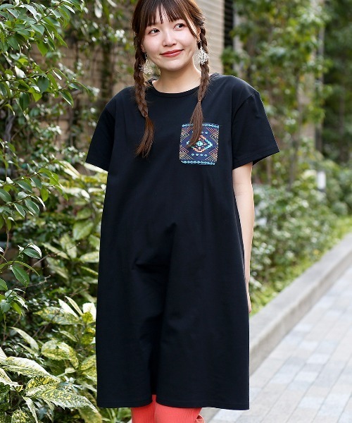 チチカカ(チチカカ)の「リメイク刺繍ワンピース(ワンピース・レディース・ブラック/ホワイト・FREE)」の6枚目の写真