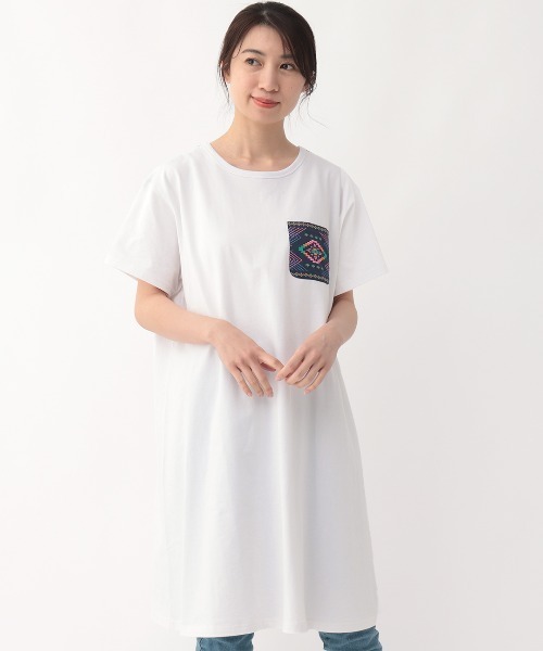 チチカカ(チチカカ)の「リメイク刺繍ワンピース(ワンピース・レディース・ブラック/ホワイト・FREE)」の7枚目の写真