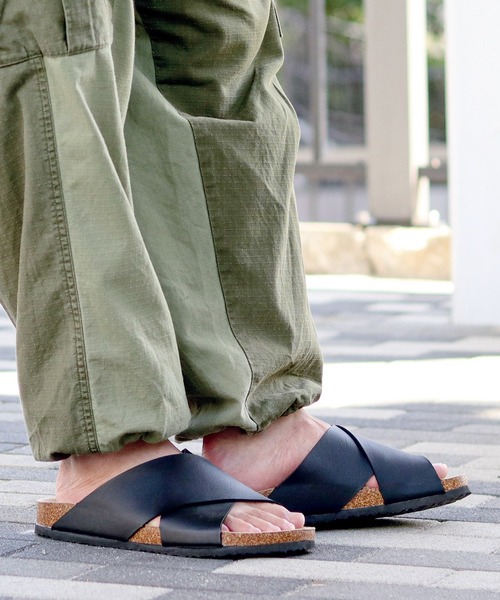 AAA+（サンエープラス）の「軽量 ダブルベルトサンダル スライドサンダル（サンダル・メンズ・ブラック/ホワイト系/ブラック系/ダークブラウン系/ダークブラウン/ホワイト・M/L/LL）」の8枚目の写真