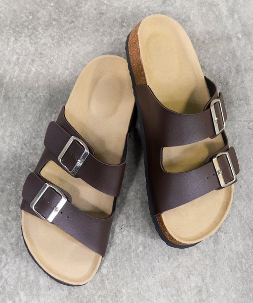 AAA+（サンエープラス）の「軽量 ダブルベルトサンダル スライドサンダル（サンダル・メンズ・ブラック/ホワイト系/ブラック系/ダークブラウン系/ダークブラウン/ホワイト・M/L/LL）」の16枚目の写真