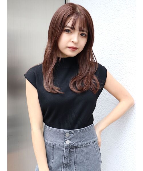 MURUA(ムルーア)の「デザインリブタンク(ニット/セーター・レディース・ブラック/アイボリー/ブルー/オレンジ・FREE)」の12枚目の写真