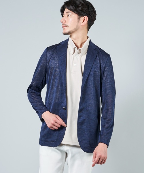 TETE HOMME（テットオム）の「アーサー天竺カットジャケット（テーラードジャケット・メンズ・チャコールグレー/ライトグレー/ベージュ/ネイビー/グレー/サックスブルー系・MEDIUM/LARGE/X-LARGE/XX-LARGE）」の6枚目の写真
