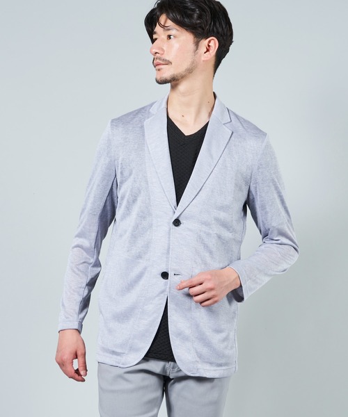 TETE HOMME（テットオム）の「アーサー天竺カットジャケット（テーラードジャケット・メンズ・チャコールグレー/ライトグレー/ベージュ/ネイビー/グレー/サックスブルー系・MEDIUM/LARGE/X-LARGE/XX-LARGE）」の16枚目の写真