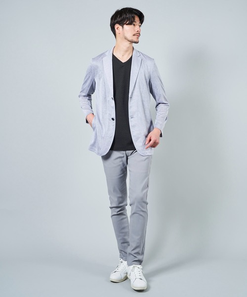 TETE HOMME（テットオム）の「アーサー天竺カットジャケット（テーラードジャケット・メンズ・チャコールグレー/ライトグレー/ベージュ/ネイビー/グレー/サックスブルー系・MEDIUM/LARGE/X-LARGE/XX-LARGE）」の13枚目の写真