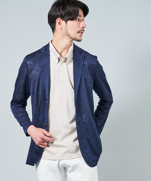 TETE HOMME（テットオム）の「アーサー天竺カットジャケット（テーラードジャケット・メンズ・チャコールグレー/ライトグレー/ベージュ/ネイビー/グレー/サックスブルー系・MEDIUM/LARGE/X-LARGE/XX-LARGE）」の14枚目の写真