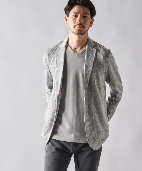 TETE HOMME（テットオム）の「アーサー天竺カットジャケット（テーラードジャケット・メンズ・チャコールグレー/ライトグレー/ベージュ/ネイビー/グレー/サックスブルー系・MEDIUM/LARGE/X-LARGE/XX-LARGE）」の10枚目の写真