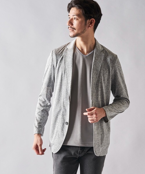 TETE HOMME（テットオム）の「アーサー天竺カットジャケット（テーラードジャケット・メンズ・チャコールグレー/ライトグレー/ベージュ/ネイビー/グレー/サックスブルー系・MEDIUM/LARGE/X-LARGE/XX-LARGE）」の19枚目の写真
