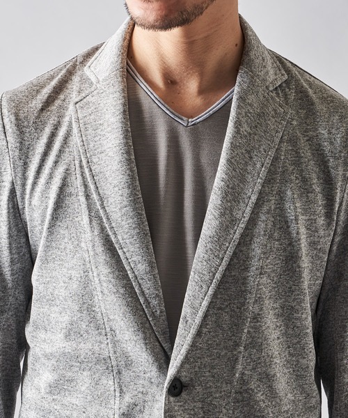 TETE HOMME（テットオム）の「アーサー天竺カットジャケット（テーラードジャケット・メンズ・チャコールグレー/ライトグレー/ベージュ/ネイビー/グレー/サックスブルー系・MEDIUM/LARGE/X-LARGE/XX-LARGE）」の18枚目の写真