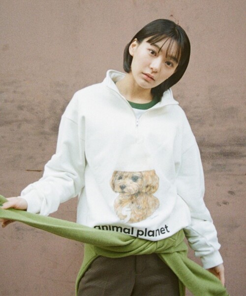 サウベニア×アニマルプラネット ハーフジップ スウェット/トイプードル FREAK'S STORE（フリークスストア）の「SAUVENIR×Animal Planet