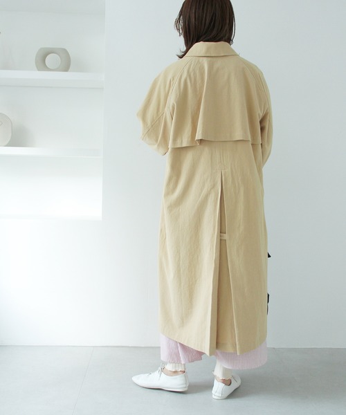 Crisp（クリスプ）の「ステンカラーコート（ステンカラーコート・レディース・グリーン/ベージュ・FREE）」の4枚目の写真