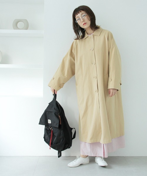 Crisp（クリスプ）の「ステンカラーコート（ステンカラーコート・レディース・グリーン/ベージュ・FREE）」の6枚目の写真