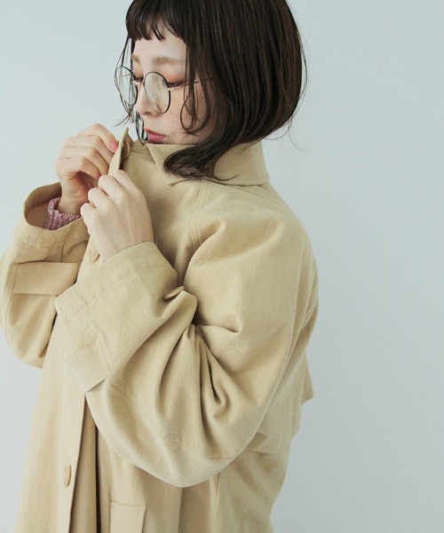 Crisp（クリスプ）の「ステンカラーコート（ステンカラーコート・レディース・グリーン/ベージュ・FREE）」の11枚目の写真